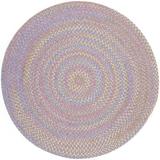 Rhody Rug Playful Indoor/Outdoor Braided Area Rug Violet 6 Round Synthetic Nylon Polypropylene Border Antimicrobial Stain Resistant 6 Round