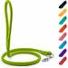 Glamour Rolled Leather Dog Leash for Small Medium and Large Dogs | Heavy Duty Strong Leather Puppy Leash for Outdoor Walking Running Training | Strong Dog Leashes for Large Breed Dogs - Light Green