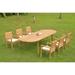 Grade-A Teak Dining Set: 6 Seater 7 Pc: 118 Double Extension Oval Table And 6 Leveb Stacking Arm Chairs Outdoor Patio WholesaleTeak #WMDSWVm