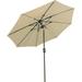 Sunnydaze 9 Solar Sunbrella Umbrella with Push-Button Tilt and Crank - Beige