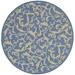 SAFAVIEH Courtyard Kevin Floral Indoor/Outdoor Area Rug 5 3 x 5 3 Round Blue/Natural