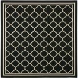 SAFAVIEH Courtyard Alina Geometric Indoor/Outdoor Area Rug 6 7 x 6 7 Square Black/Beige