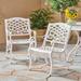 Christopher Knight Home Phoenix Outdoor White Cast Aluminum Arm Chair (Set of 2) by