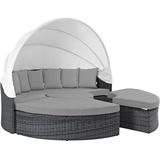 Modern Contemporary Urban Design Outdoor Patio Balcony Garden Furniture Lounge Daybed Sofa Bed Sunbrella Rattan Wicker Grey Gray