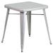 Flash Furniture Commercial Grade 23.75 Square Silver Metal Indoor-Outdoor Table