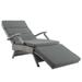 Modway Envisage Chaise Outdoor Patio Wicker Rattan Lounge Chair in Light Gray Charcoal