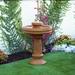 Alpine Corporation 29-Inch Polyresin Bird Bath Fountain with LED Light Brown