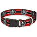 Marvel Comics Pet Collar Dog Collar Plastic Buckle Hydra Logo Stripe Red Black White 15 to 24 Inches 1.0 Inch Wide