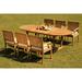 Teak Dining Set:6 Seater 7 Pc - 94 Double Extension Mas Oval Table (Trestle Leg) And 6 Sack Arm Chairs Outdoor Patio Grade-A Teak Wood WholesaleTeak #WMDSSK3