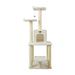 Armarkat 62-in real wood Cat Tree & Condo Scratching Post Tower Ivory