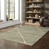 Style Haven Brush Distressed Geometric Grey/ Ivory Area Rug 5 3 x 7 3 5 x 8 Indoor Living Room Bedroom Dining Room Modern & Contemporary