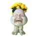 Homestyles Antique White Crying Brother the Muggly Face Humorous Statue Planter Pot