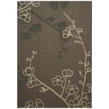 SAFAVIEH Courtyard Christian Floral Indoor/Outdoor Area Rug 6 7 x 9 6 Natural Brown/Black