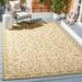 SAFAVIEH Courtyard Andrea Solid Bordered Set of 2 Indoor/Outdoor Area Rug Natural/Chocolate 6 6 x 9 6