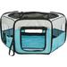 TRIXIE 35.25 in. x 15.5 in. Medium Soft-Sided Nylon Mobile Playpen Turquoise