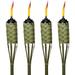 TIKI Brand Weather Resistant 4-Pack 57 inch Tiki Torch Bamboo Brown