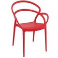 Mila Dining Arm Chair Red - Pack of 2