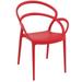 Mila Dining Arm Chair Red - Pack of 2