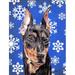 Caroline s Treasures German Pinscher Winter Snowflakes 2-Sided Garden Flag