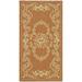 SAFAVIEH Courtyard Elena Traditional Floral Indoor/Outdoor Area Rug 2 x 3 7 Terracotta/Natural