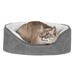 FurHaven Pet Products Faux Sheepskin & Suede Oval Pet Bed for Dogs & Cats - Gray Small