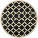 SAFAVIEH Courtyard Amanda Geometric Indoor/Outdoor Area Rug 5 3 x 5 3 Round Black/Beige