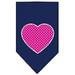 Pink Swiss Dot Heart Screen Print Bandana Navy Blue large