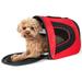 Pet Life B7RDLG Airline Approved Folding Zippered Sporty Mesh Pet Carrier - Red & Black- Large