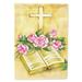 Carolines Treasures APH4072GF Easter Cross and Bible with Roses Flag Garden Size Small multicolor