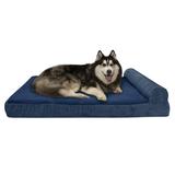 FurHaven Pet Dog Bed | Cooling Gel Memory Foam Orthopedic Faux Fleece & Corduroy Lounge Pet Bed for Dogs & Cats Navy Jumbo Plus