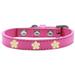 Mirage Pet 630-2 BPK12 Gold Flower Widget Dog Collar Bright Pink - Size 12