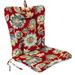 Jordan Manufacturing 38 x 21 Daelyn Cherry Red Floral Rectangular Outdoor Chair Cushion with Ties and Hanger Loop