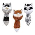 Funny Dog Toys Furry Fatties Crinkle & Squeak Textured Toys Choose Character 15 (Full Set - All 3 Toys)