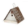 CC Outdoor Living 9.25 White and Brown Rusted Friendsville Outdoor Garden Bird House