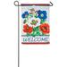 Evergreen Flag & Garden Floral Welcome 2-Sided Suede 1 6 x 1 0.5 ft. Garden Flag