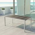 Modway Shore Outdoor Patio Aluminum Dining Table in Silver Gray