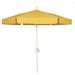 Fiberbuilt 7GCRW-Yellow 7.5 ft. 6 Rib Crank White Hex Garden Umbrella with Yellow Vinyl Coated Weave Canopy