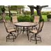 Hanover Outdoor Monaco 5-Piece Tile-Top Bar Set with Sling Seating in Cedar