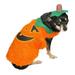 Fuzzy Orange Pumpkin Dog Costume Jack-o-lantern Pet Outfit with Hat M