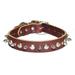 Leather Brothers Inc. 6079-PK12 Pink Signature Leather Spike and Stud Dog Collar -Size 12