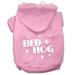 Mirage Pet Products Bed Hog Screen Printed Pet Hoodies Light Pink Size Med