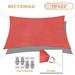 Sunshades Depot 10 x 22 Sun Shade Sail Rectangle 180 GSM HDPE Permeable Curved Edge Canopy Red Custom Size Available Commercial Grade Standard