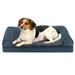 FurHaven Pet Products Faux Fleece & Chenille Orthopedic Sofa Pet Bed for Dogs & Cats - Orion Blue Medium