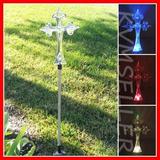 4 Pack Solar Powered Cross Garden Yard Stake Pathway Lawn Patio LED Sun Power