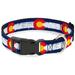 Buckle-Down Plastic Clip Collar - Colorado Flags2 Repeat Weathered - 1 Wide - Fits 15-26 Neck - Large