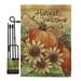 Breeze Decor BD-HA-GS-113060-IP-BO-D-US16-AL 13 x 18.5 in. Pumpkin Sunflower Fall Harvest & Autumn Vertical Double Sided Mini Garden Flag Set with Banner Pole