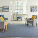 Nourison Positano Indoor/Outdoor Navy Blue 7 x 10 Area Rug (7x10)