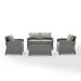 Crosley Bradenton 4 Piece Wicker Patio Sofa Set in Gray