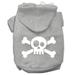 Mirage Pet 62-86 XLGY Skull Crossbone Screen Print Pet Hoodies Grey - Extra Large - Size 16