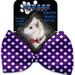 Mirage Pet Royal Purple Swiss Dots Pet Bow Tie Collar Accessory with Velcro